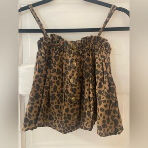 American Eagle Outfitters Brown Leopard Print Camisole crop top